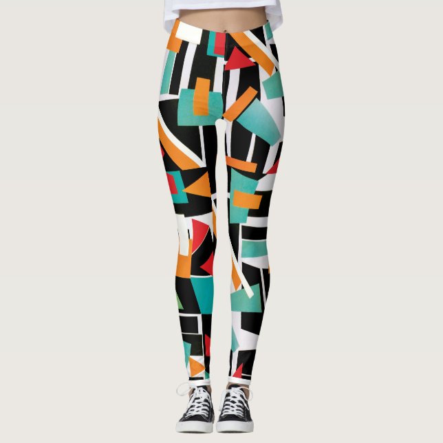 Leggings de yoga géométrique (Devant)