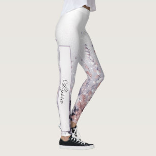 Leggings Déclin de la glycine mystique pourpre personnalisé