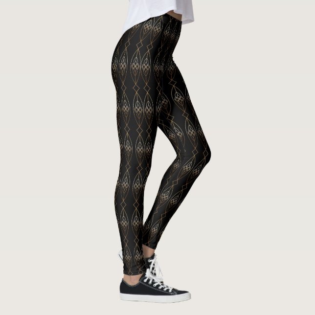 Leggings Déco Noir Et Or (Droite)