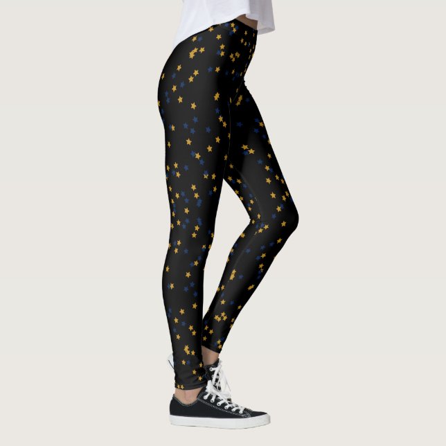 Leggings Décontracté Night Out Blue Gold Stars (Droite)