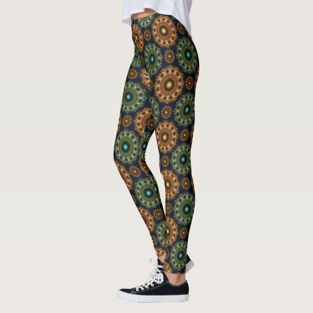 Leggings Décor brillant fractal brillant orné (Gauche)