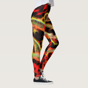 Leggings Décor de feu de dragon sur
