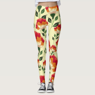 Leggings Décor fleuri et motif sans charme.