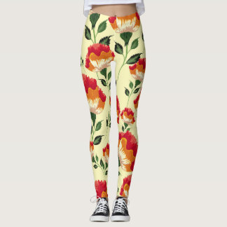 Leggings Décor fleuri et motif sans charme.