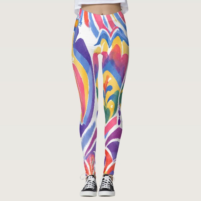 Leggings décoration traditionnelle roumaine (Devant)