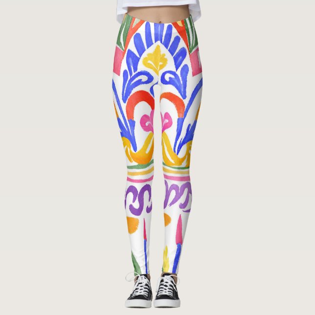 Leggings décoration traditionnelle roumaine (Devant)