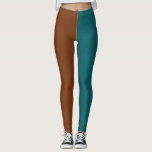 Leggings Decorative Half And Half<br><div class="desc">Half teal color and half copper copper every day leggings or dancing leggings</div>
