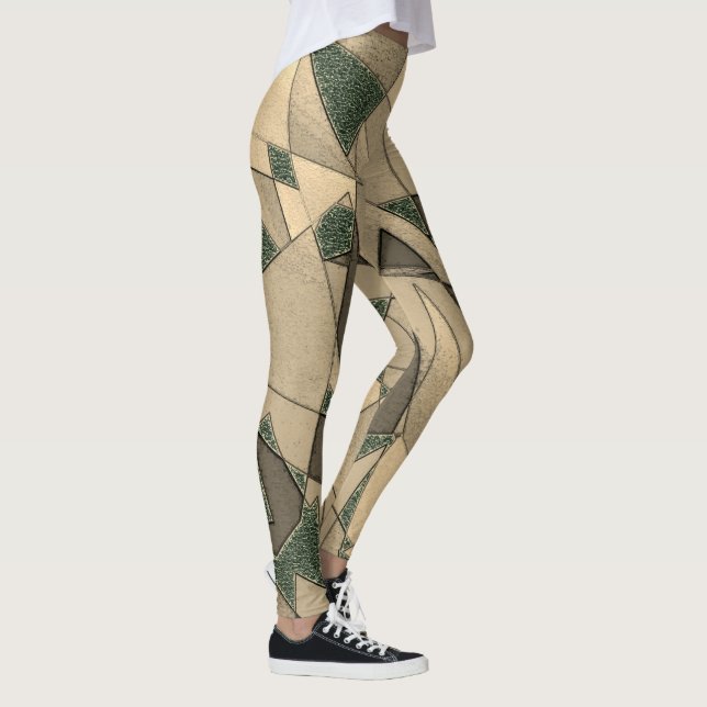 Leggings Découpe triangulaire beige sur "arrière - plan ver (Droite)