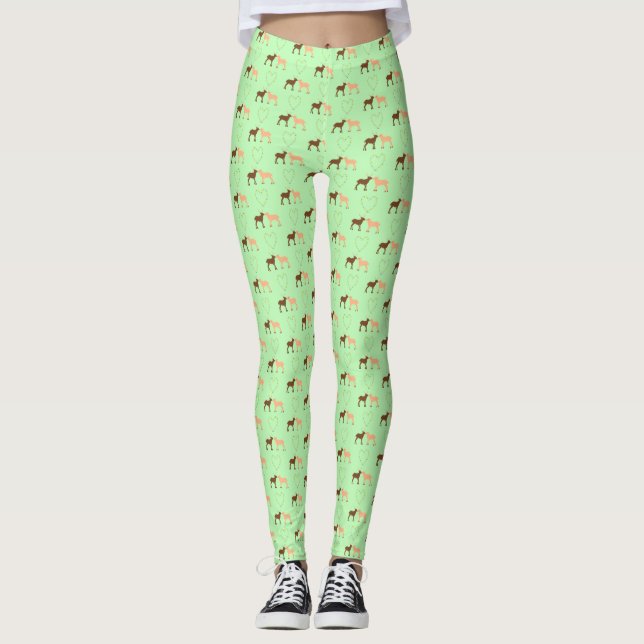 Leggings Deer Couple et Daisy Heart (Devant)
