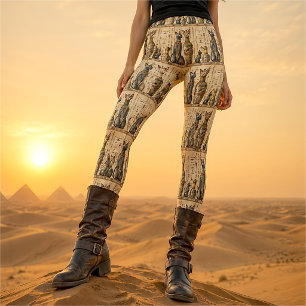 Leggings Déesse féline égyptienne antique vintage & Hiérogl