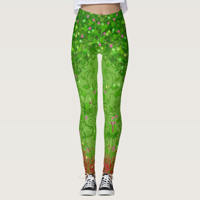Leggings Déesse Nature Verte Mortelle Halloween Legings (Devant)