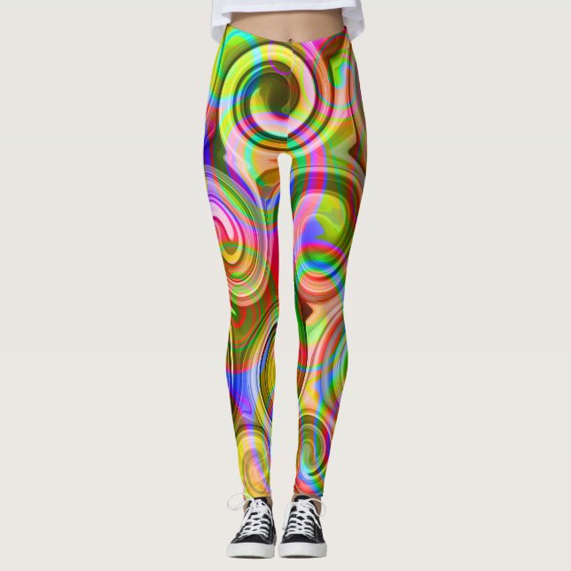 Leggings Défilement Abstrait géométrique pastel (Devant)