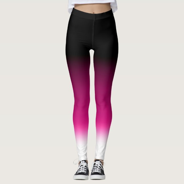 Leggings Dégradé blanc rose burgundy (Devant)