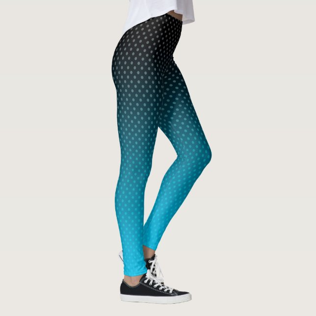 Leggings dégradé bleu avec petits pois (Droite)