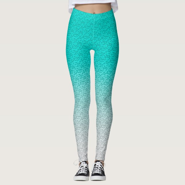 Leggings Dégradé bleu Turquoise (Devant)