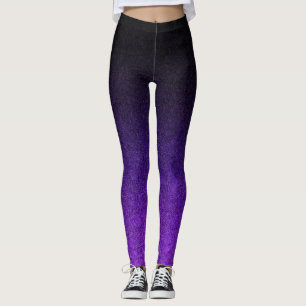 Leggings Dégradé de Parties scintillant noir et pourpre