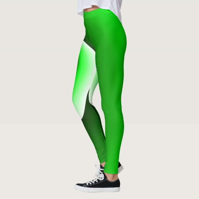 Leggings Dégradé en spirale vert blanc (Gauche)