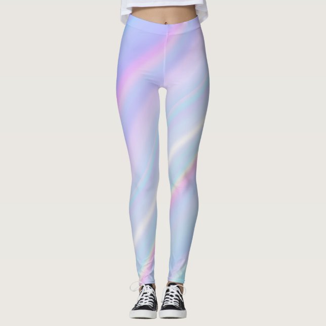 Leggings Dégradé holographique pastel iridescent (Devant)