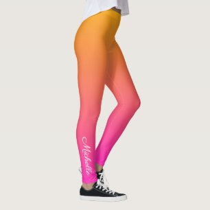Leggings dégradé jaune et rose ombre