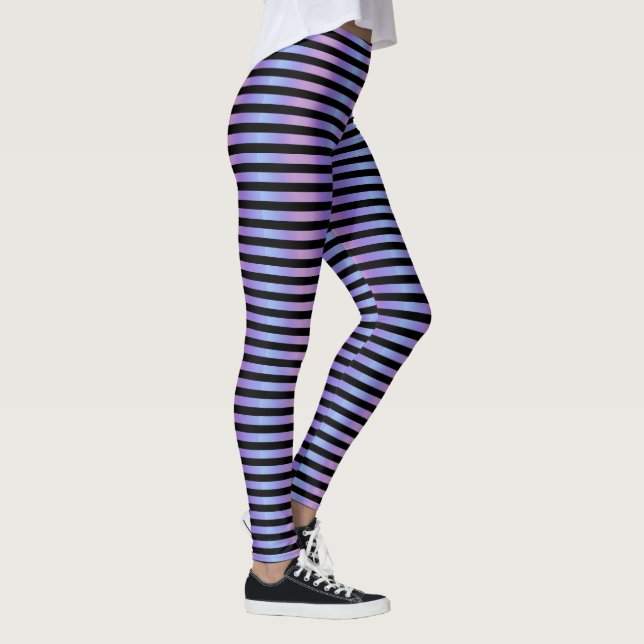 Leggings Dégradé Ombré Pastel Rose Lavande Rayure Fée (Droite)