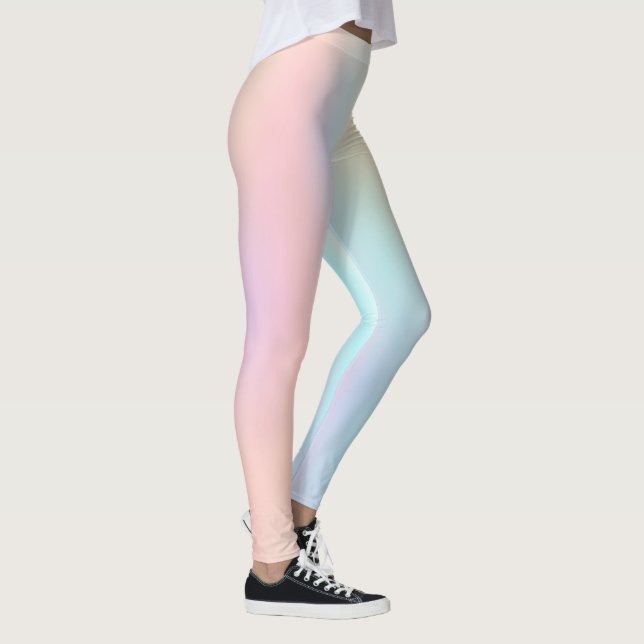 Leggings Dégradé ombré rose pastel et vert de mer (Droite)