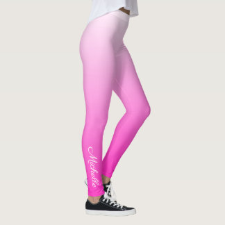 Leggings dégradé personnalisé à deux tons foncé rose chaud