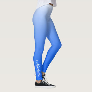 Leggings dégradé personnalisé ombre électrique bleu