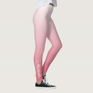 Leggings dégradé personnalisé ombre rose saumon