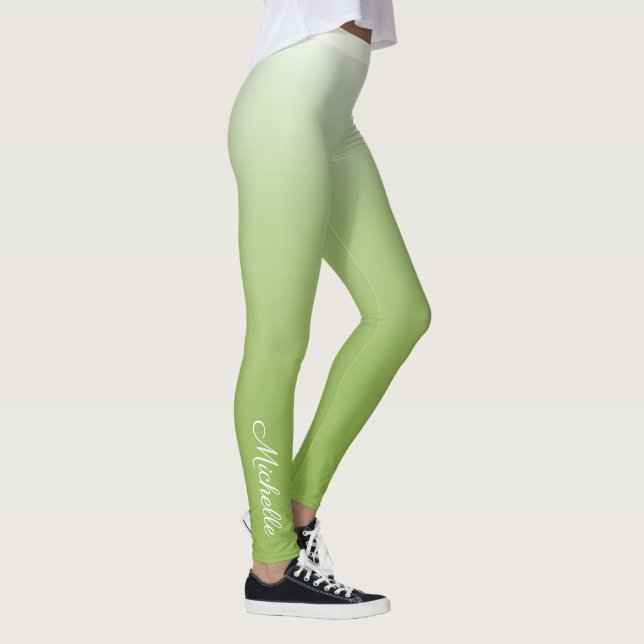 Leggings dégradé personnalisé vert vert foncé (Droite)
