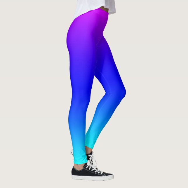Leggings Dégradé pourpre et bleu arc en ciel (Droite)