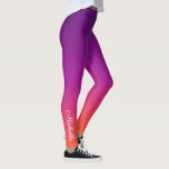 Leggings dégradé violet, rose et orange foncé<br><div class="desc">dégradé violet,  rose et orange foncé</div>