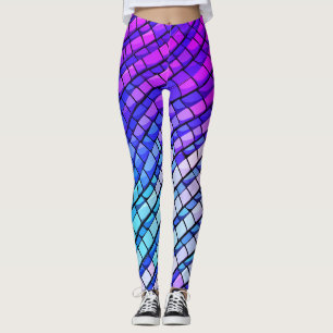 Leggings Dégradé Violet Tendances Motif Géométrique Abstrai