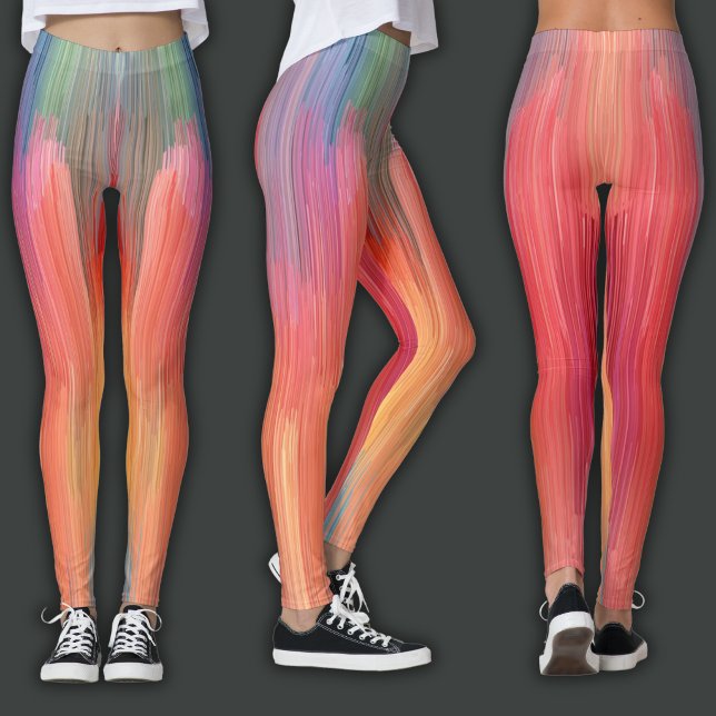 Leggings Dégradés Abstraits | Goutte Arc-en-Ciel (Créateur téléchargé)