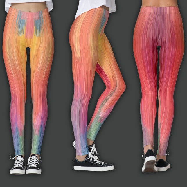 Leggings Dégradés Abstraits | Goutte Arc-en-Ciel (Créateur téléchargé)