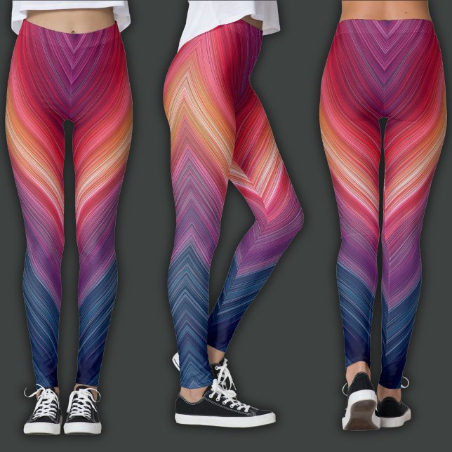Leggings Dégradés Abstraits | Ligne Chevron (Créateur téléchargé)