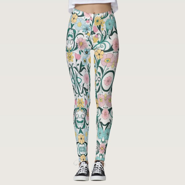 Leggings d'élégance florale (Devant)