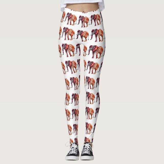 Leggings d'éléphants d'art (Devant)