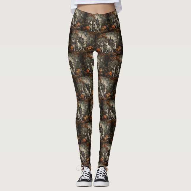 Leggings Délice de nuit d'Halloween pour Bull Terrier (Devant)