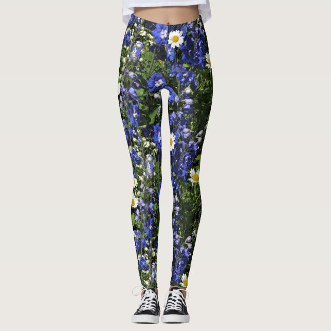 Leggings Delpininiums et marguerites (Devant)