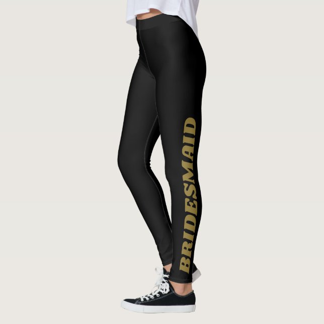 Leggings Demoiselles d'honneur Or Noir Audacieux Sur-Mesure (Gauche)