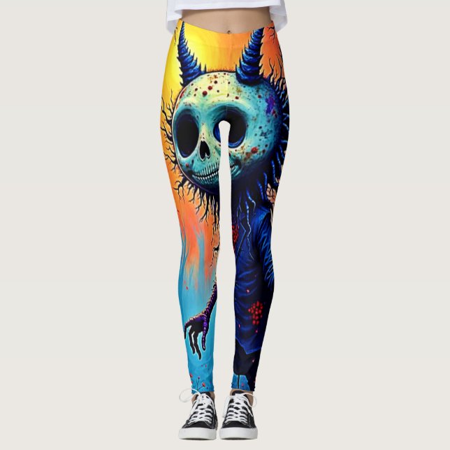 Leggings Démon déplaisant en bois Éffrayant (Devant)