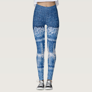 Leggings Déni déchiré : Cadre de Jeans double bleu