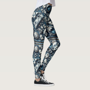 Leggings Denim & Diamonds Bling Bijou Glamour Fines Pierres