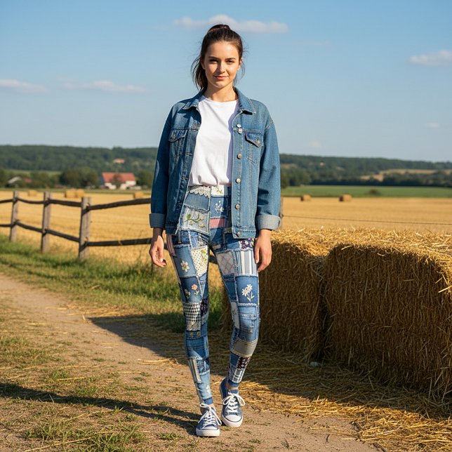 Leggings Denim Patchwork (Créateur téléchargé)