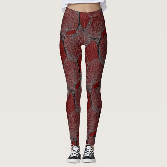 Leggings Dentelle Dark Garnet Red 650000 & "Spider Web"  (Devant)