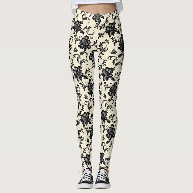 Leggings Dentelle noire Delicate (Devant)