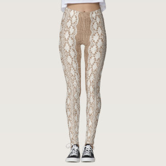 Leggings Dentelle off-White : Burlap Texture