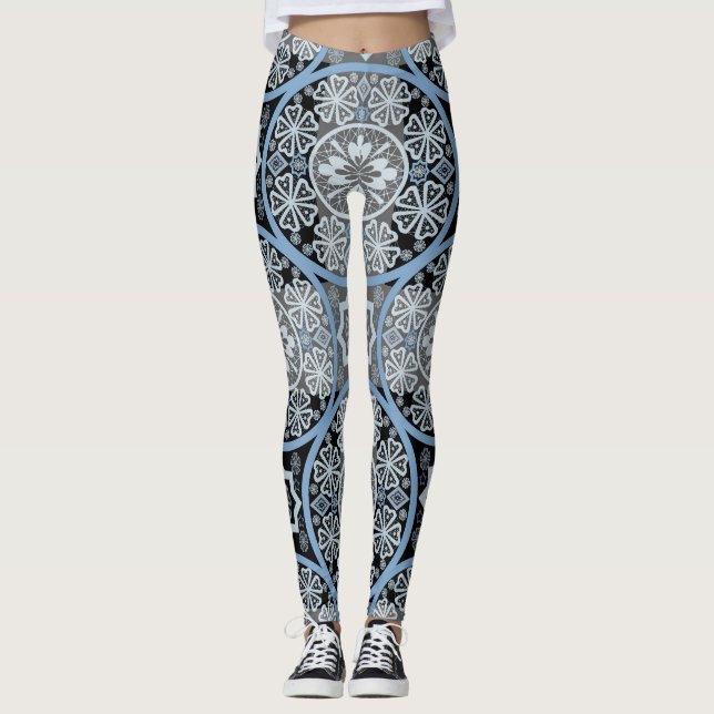 Leggings Dentelle romantique : Impression Abstraite brillan (Devant)