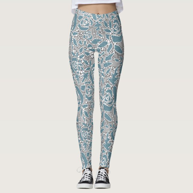 Leggings Dentelle sans couture roses romantique rétro vinta (Devant)