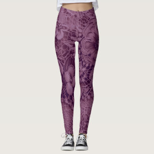 Leggings "Dentelle Vintage profonde d'Améthyste"